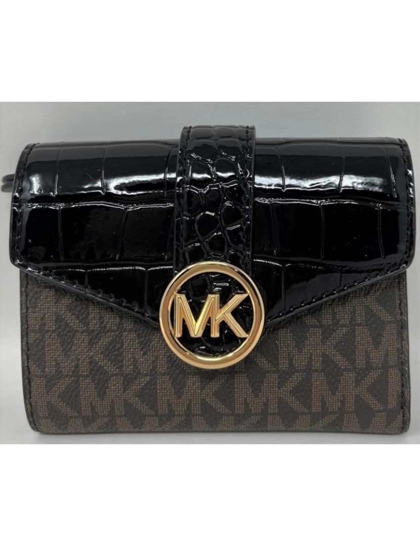 imagem de Michael Kors Carteira Pequena Preta E Marron 35F2Gnmf6B4