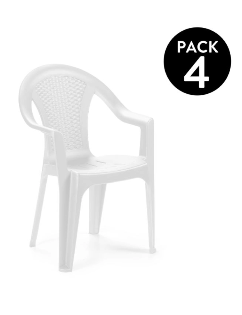 Duehome - Conjunto de 4 cadeiras de exterior Coral