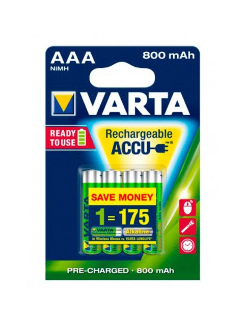 imagem de PILA RECARGABLES VARTA AAA 800MAH PACK 41