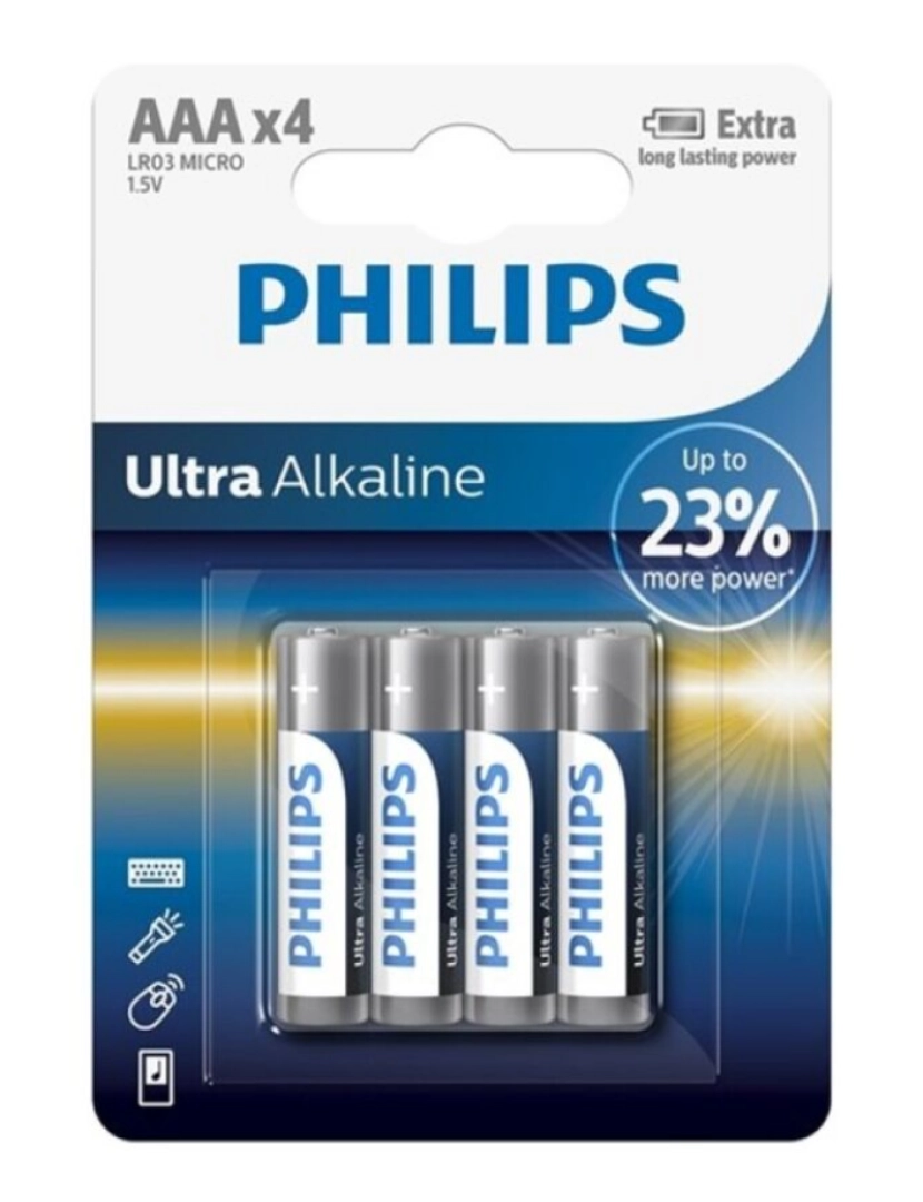 imagem de BATERIA PHILIPS ULTRA ALCALINA AAA LR03 4 UNIDADE1