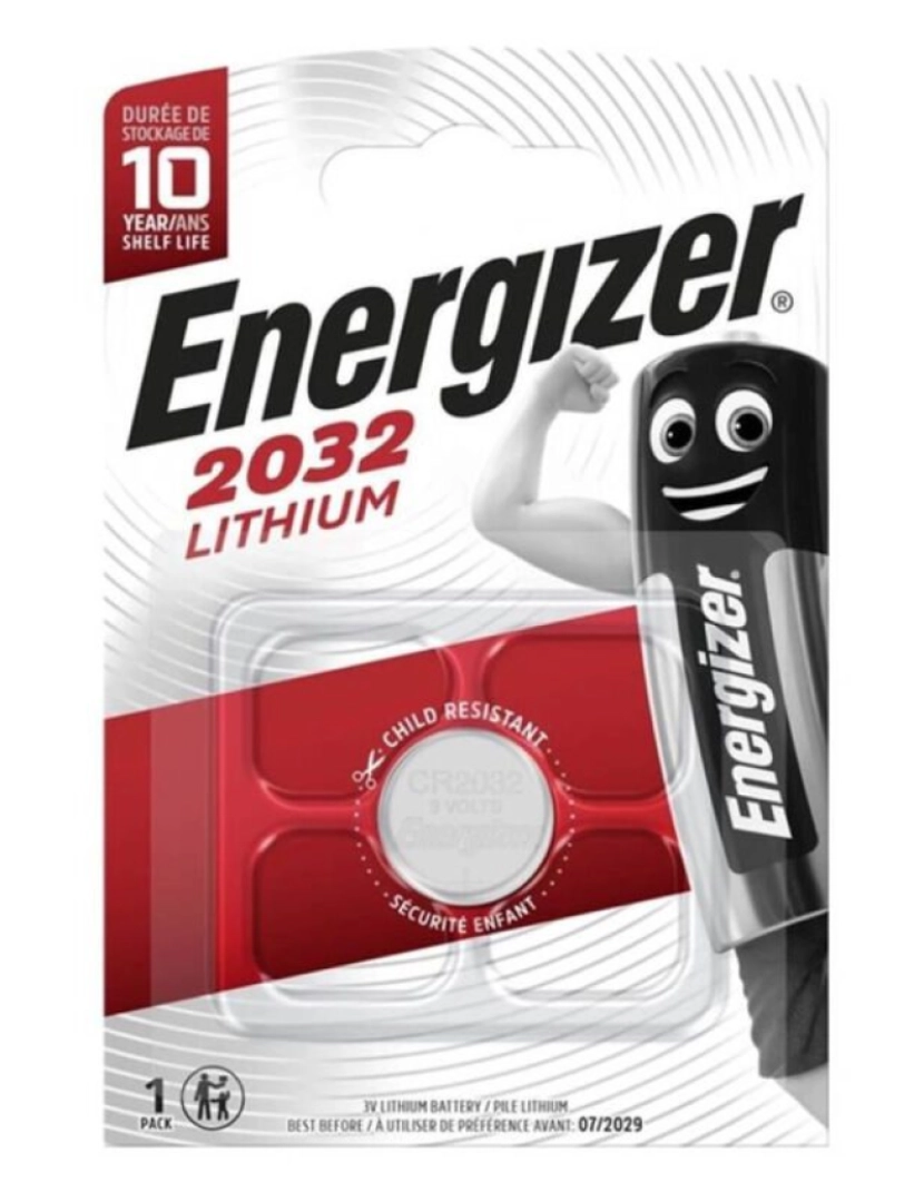 imagem de BOTÃO DE LÍTIO ENERGIZADOR CR2032 3V 1 UNIDADE1