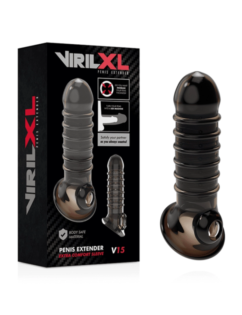 imagem de VIRILXL EXTENSION Y FUNDA DE PENE V15 NEGRO1