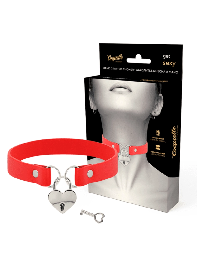 imagem de COQUETTE CHIC DESIRE CHOKER ARTESANAL CORAÇÃO - VERMELHO1