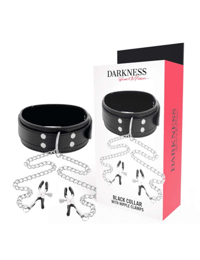 imagem de DARKNESS COLLAR WITH NIPPLE CLAMPS BLACK1