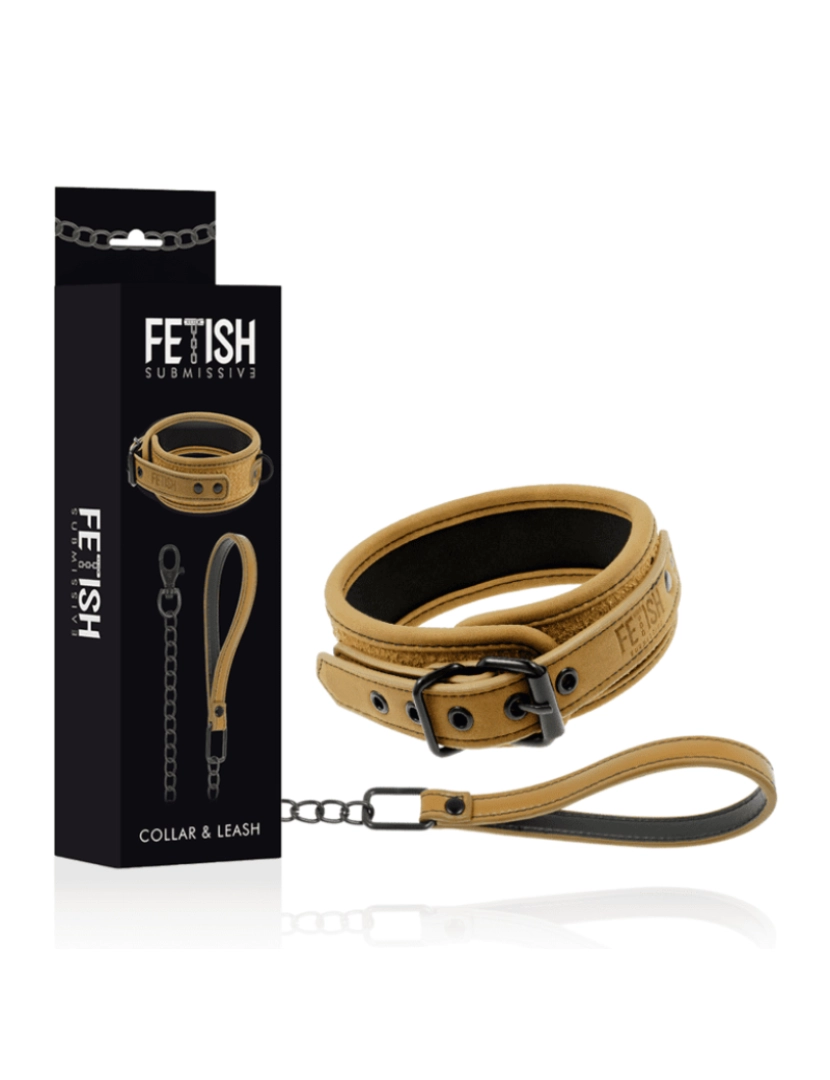 imagem de FETISH SUBMISSIVE ORIGEN COLLAR CON CADENA CON FORRO DE NEOPRENO1