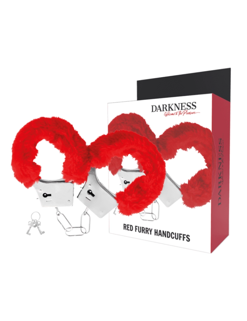 imagem de DARKNESS PLEASURE FURRY HANDCUFFS RED1