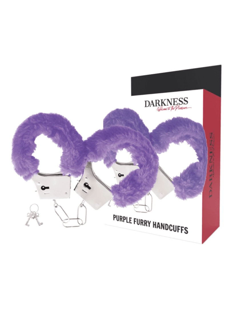 imagem de DARKNESS PLEASURE FURRY HANDCUFFS PURPLE1