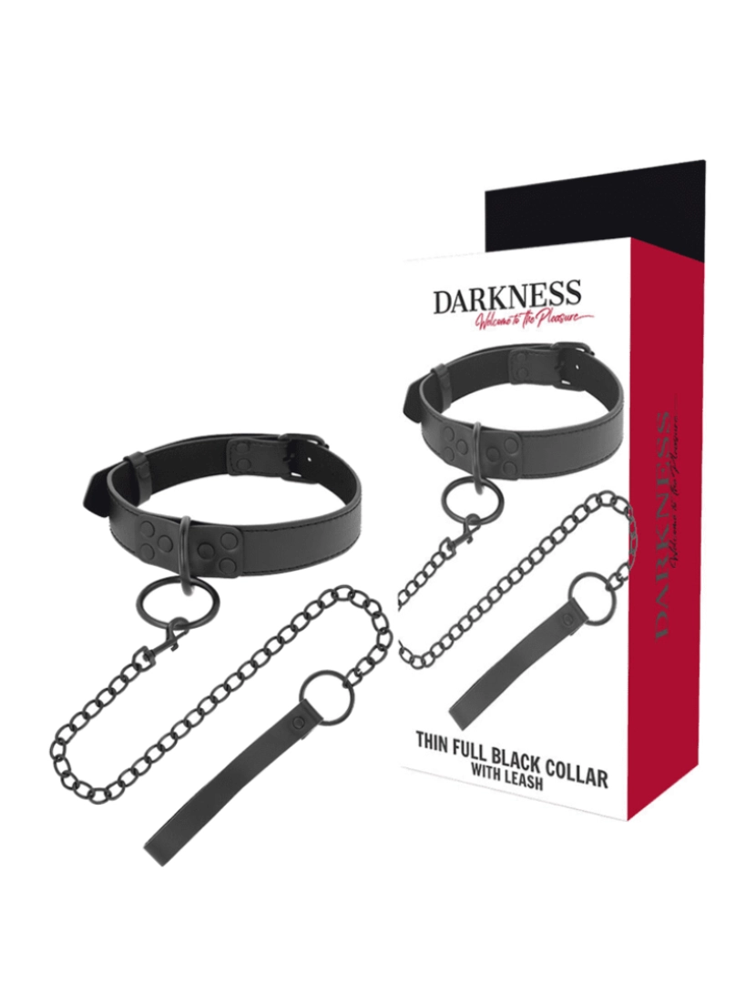 imagem de DARKNESS THIN BLACK FULL COLLAR WITH LEASH1