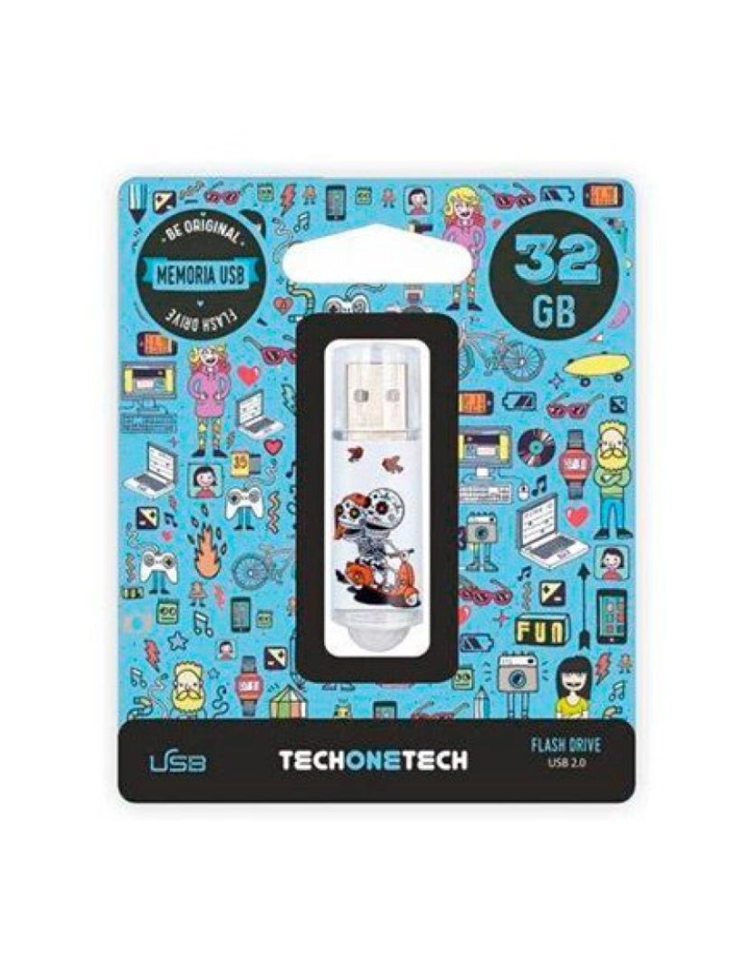 imagem de PENDRIVE 32GB TECH ONE TECH CALAVERA MOTO1