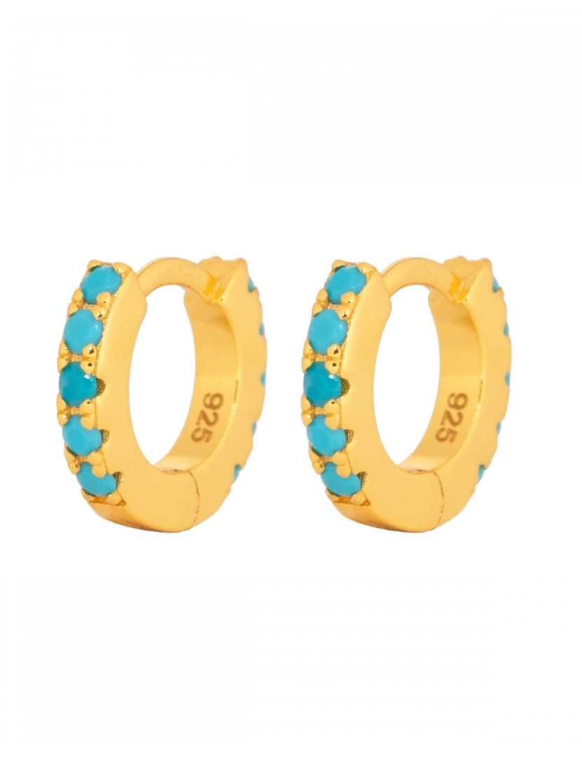Trium - Turquoise Hoops Ouro
