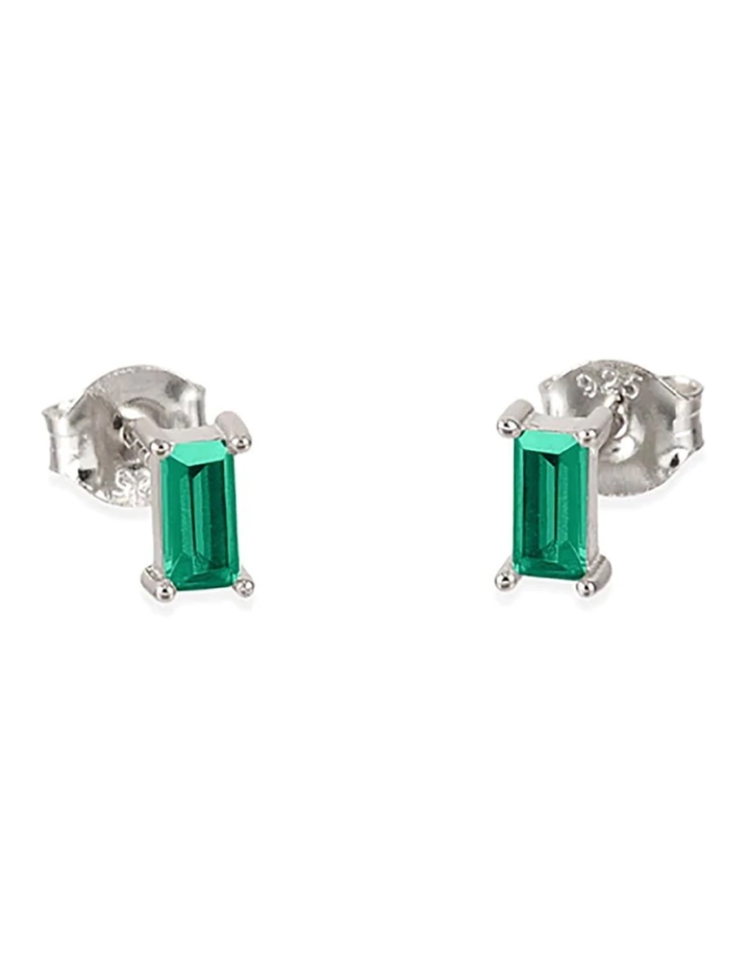 imagem de Emerald Baguette Stud Prata1