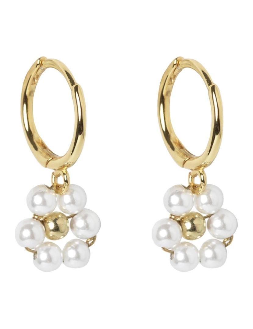 Trium - Daisy Pearl Hoops Ouro