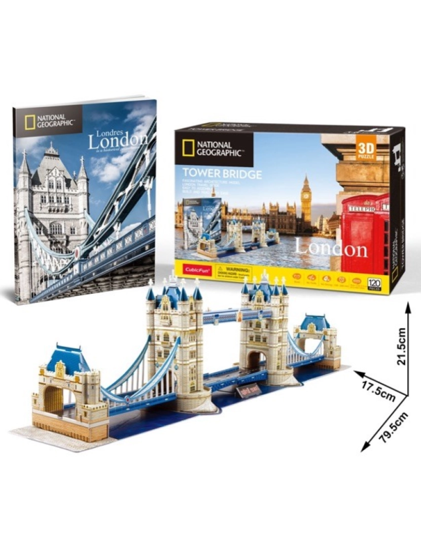 Cubic Fan - Puzzle 3D - National Geographic Tower Bridge 120 Peças