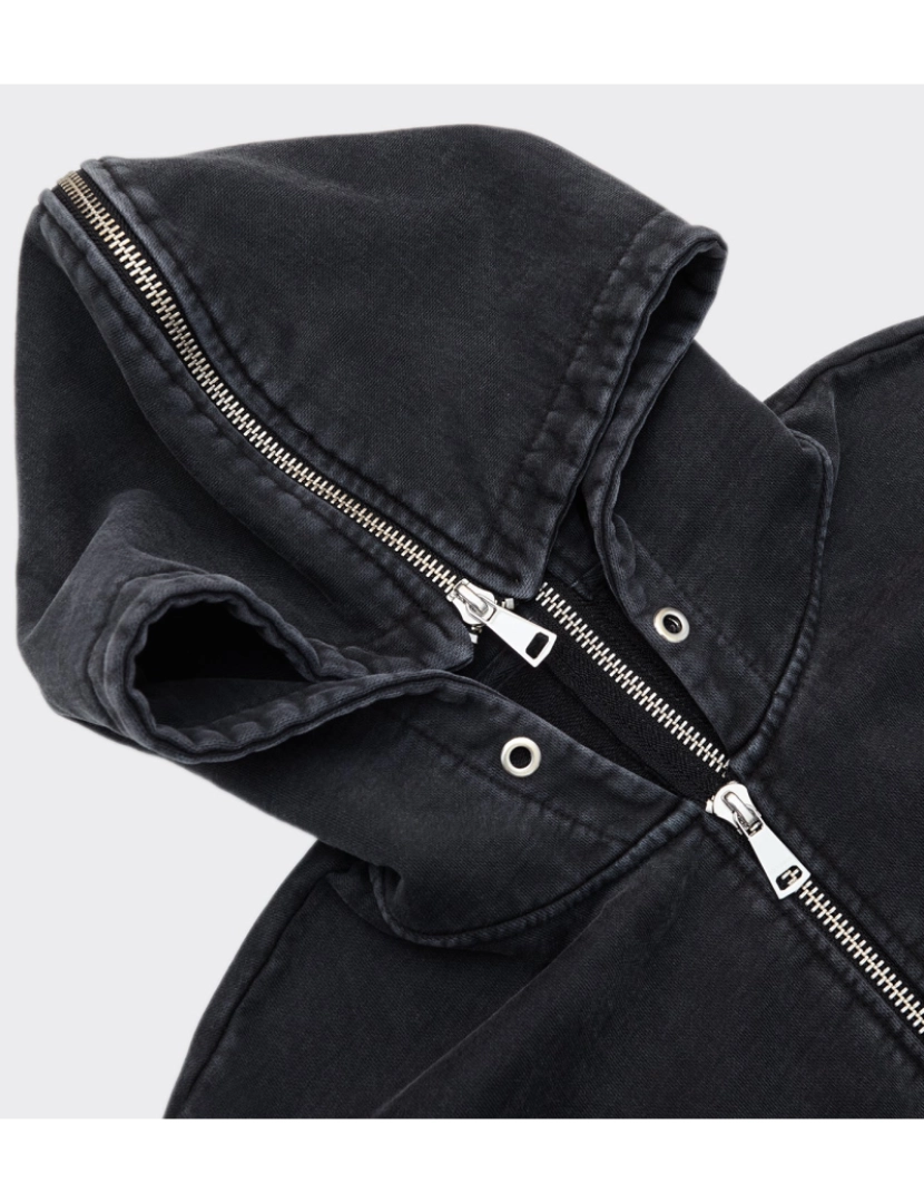 imagem de Felpa Con Cappuccio Split Zipper Nera2