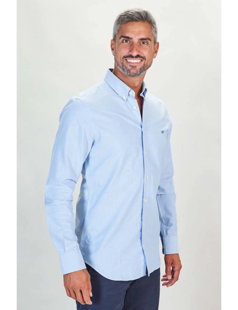 imagem de Camisa Oxford Cintada Azul1