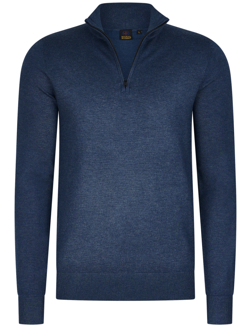 imagem de Mario Russo Half Zip Trui Jeans Blue Azul1