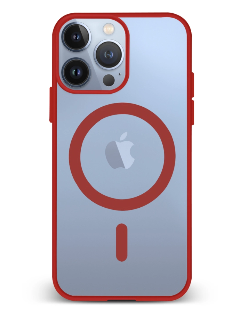 DAM - DAM. Capa híbrida anti-choque Magsafe para iPhone 13 Pro. Bordas em silicone e parte traseira em PVC. 7,43x1,04x14,95 cm. cor vermelha