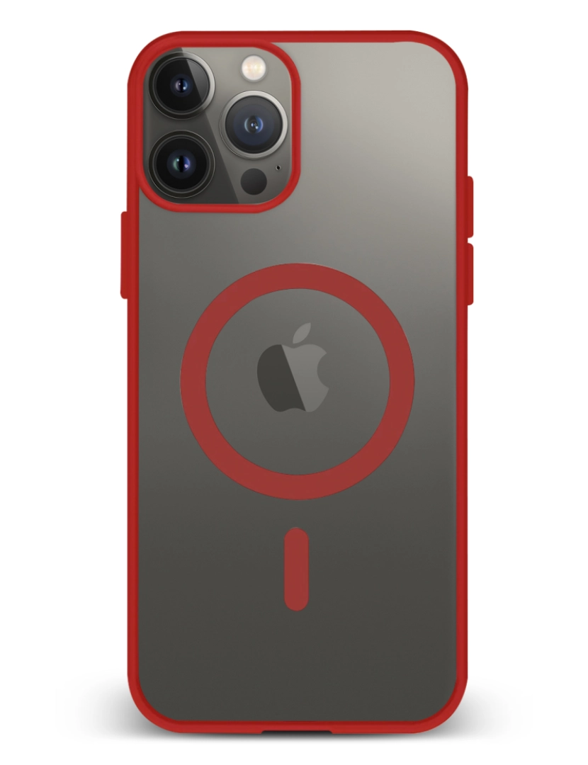 DAM - DAM. Capa híbrida anti-choque Magsafe para iPhone 13 Pro Max. Bordas em silicone e verso em PVC. 8,09x1,04x16,36 cm. cor vermelha