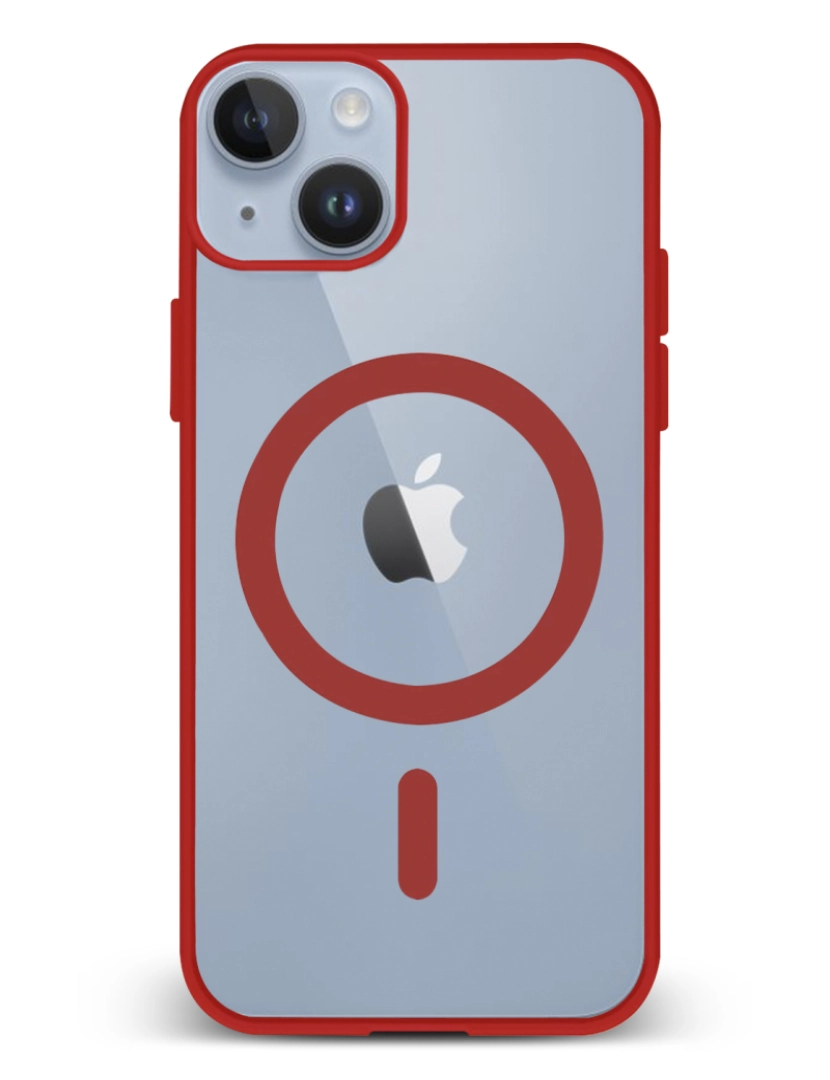 DAM - DAM. Capa híbrida anti-choque Magsafe para iPhone 13/14. Bordas em silicone e parte traseira em PVC. 7,43x1,06x14,95 cm. cor vermelha