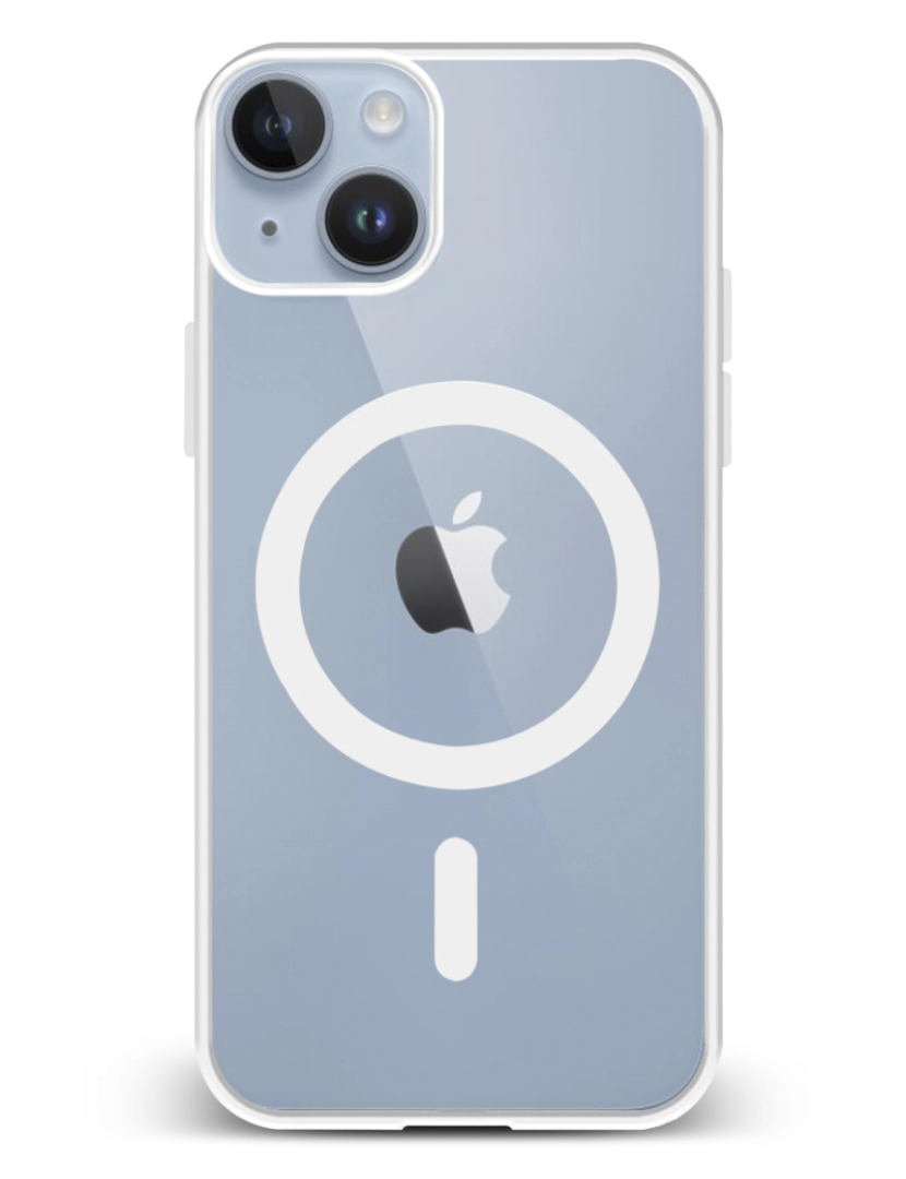 DAM - DAM. Capa híbrida anti-choque Magsafe para iPhone 13/14. Bordas em silicone e parte traseira em PVC. 7,43x1,06x14,95 cm. Cor branca