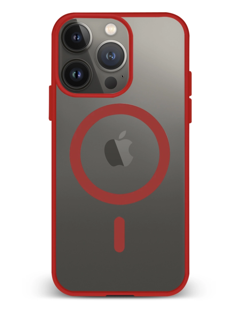 DAM - DAM. Capa híbrida anti-choque Magsafe para iPhone 14 Pro. Bordas em silicone e parte traseira em PVC. 7,43x1,06x15,06 cm. cor vermelha