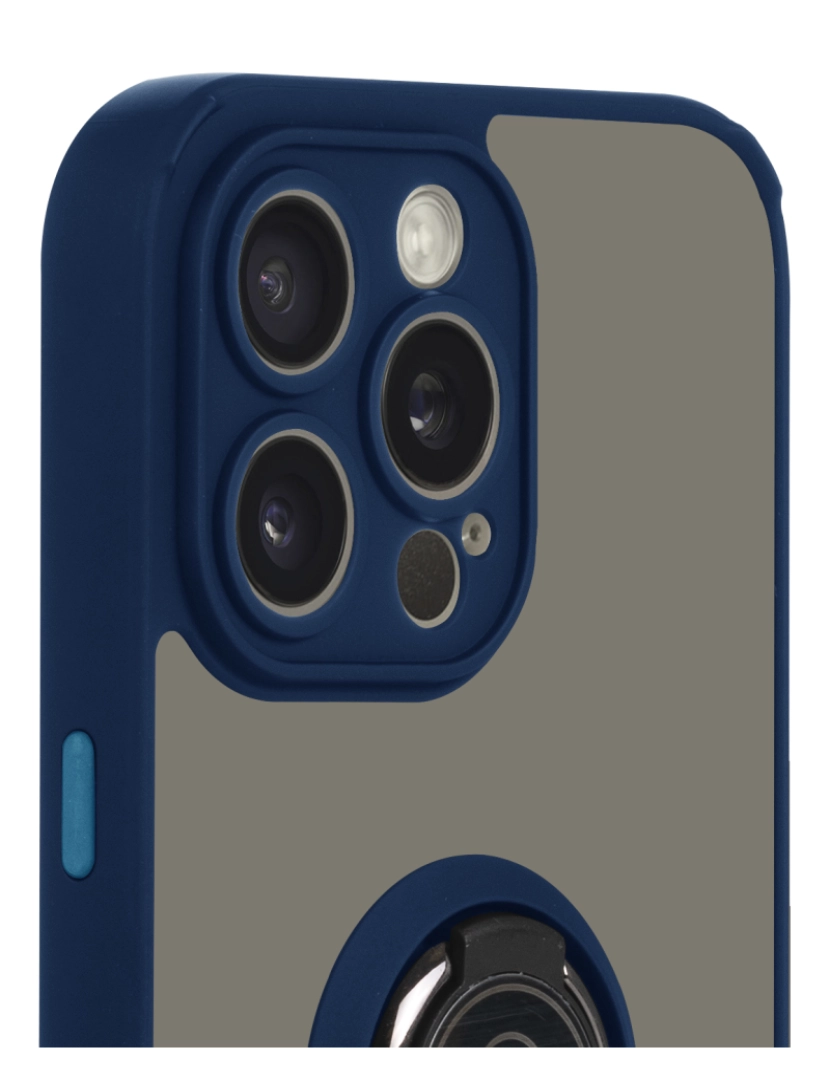 imagem de DAM. Caixa híbrida Clampstand com proteção de câmera para 12 Pro. Anel de fixação dobrável + modo de suporte. 7,43x1,27x14,95 cm. Cor: Azul Escuro3