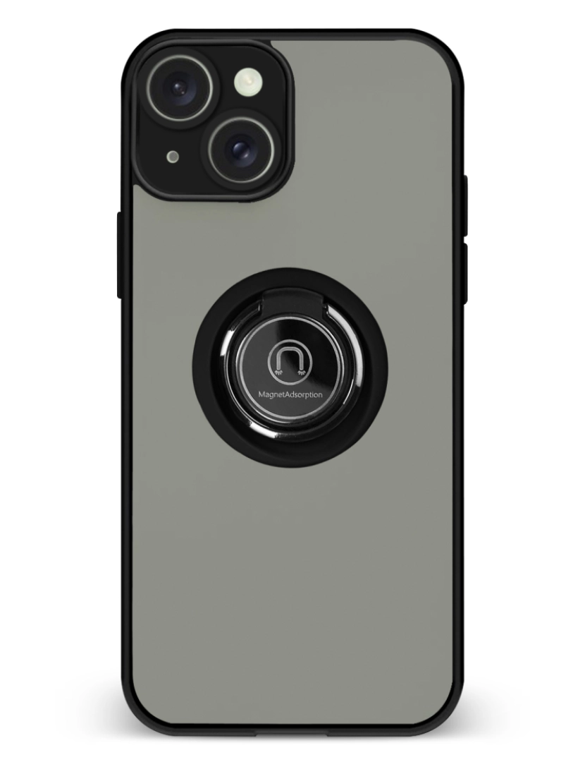 DAM - DAM. Caixa híbrida Clampstand com proteção de câmera para 14. Anel de fixação dobrável + modo de suporte. 7,43x1,31x14,95 cm. Cor preta