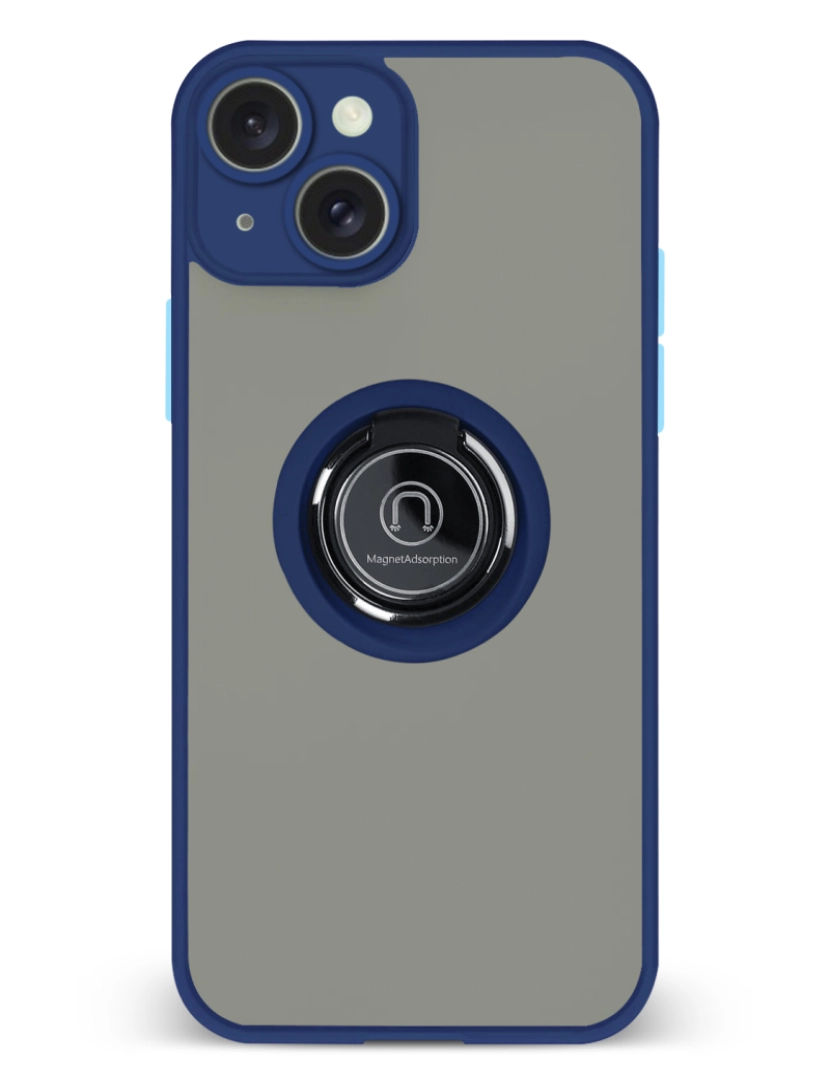 DAM - DAM. Caixa híbrida Clampstand com proteção de câmera para 14. Anel de fixação dobrável + modo de suporte. 7,43x1,31x14,95 cm. Cor: Azul Escuro