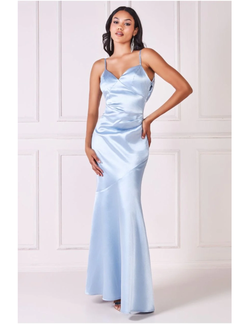 imagem de Cowl volta Satin Vestido Maxi1