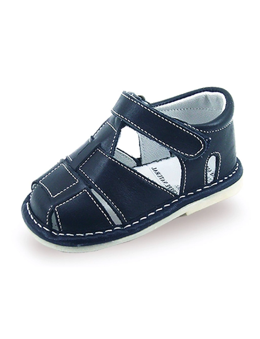 Colores - Sandálias de couro azul do bebê 21846-17 (Tallas 17-21)