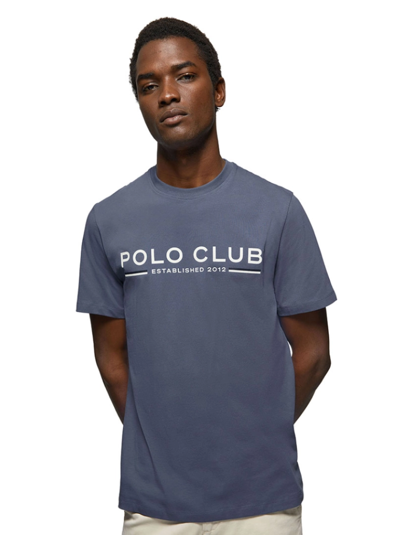 Polo Club - T-Shirt Homem New Iconic Title B Azul Denim