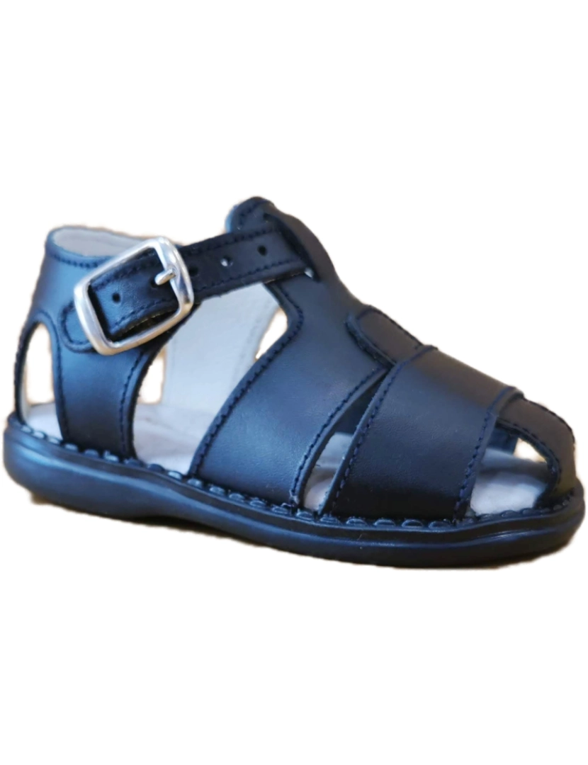 Colores - Sandálias de couro do menino de couro azul 25646-18 (Tallas 18-26)
