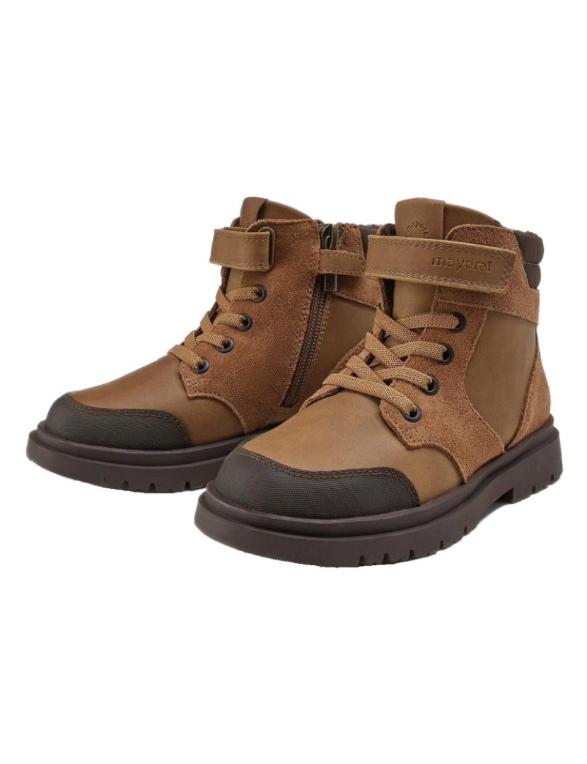 imagem de Botas de couro marrom infantil 27655-26 (tamanhos 26-30)2