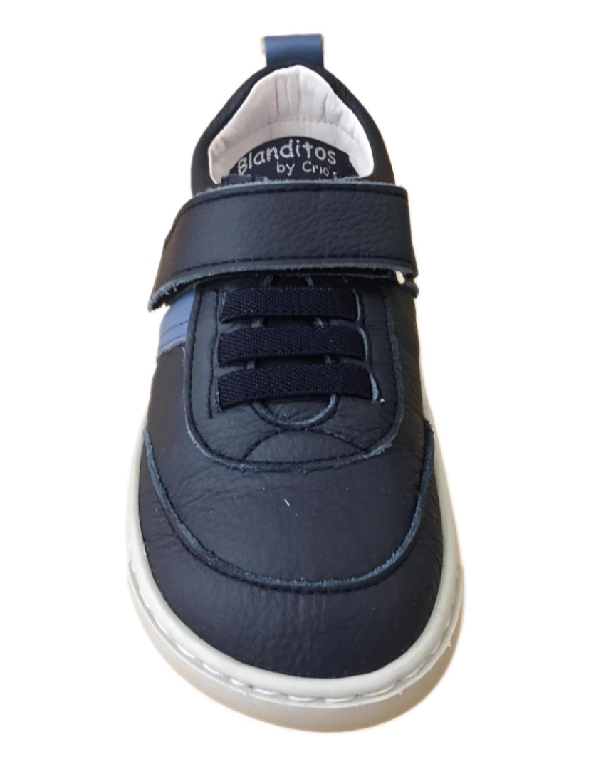 imagem de Sapatos de esporte de couro azul do bebê frio 27592-25 (Tallas 25 a 35)4