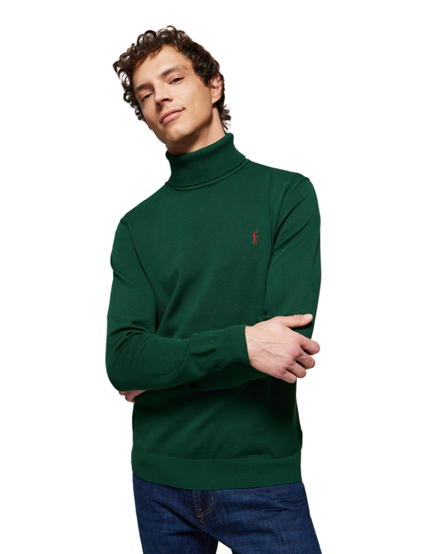 Polo Club - Pullover Homem Rigby Go Turtle Neck Vl 12Gg Verde Garrafa