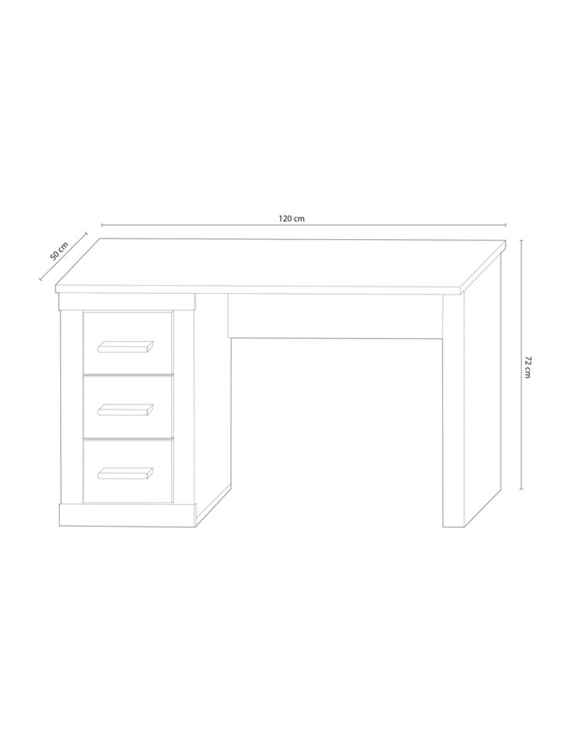 imagem de Mesa de escrita Lara Cambria - Grafito 120 x 72 x 50 cm5