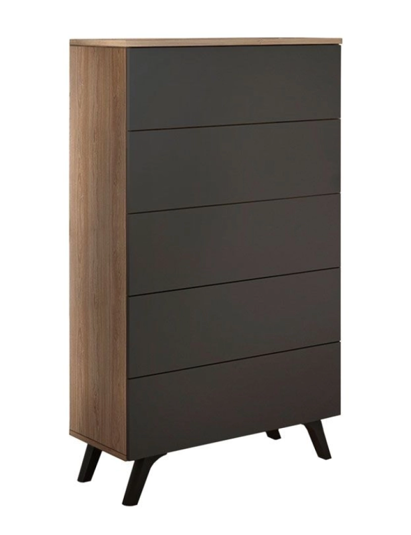 Duehome - Soto Chiffonier Roble - Grafito 60 x 118,5 x 37,8 cm