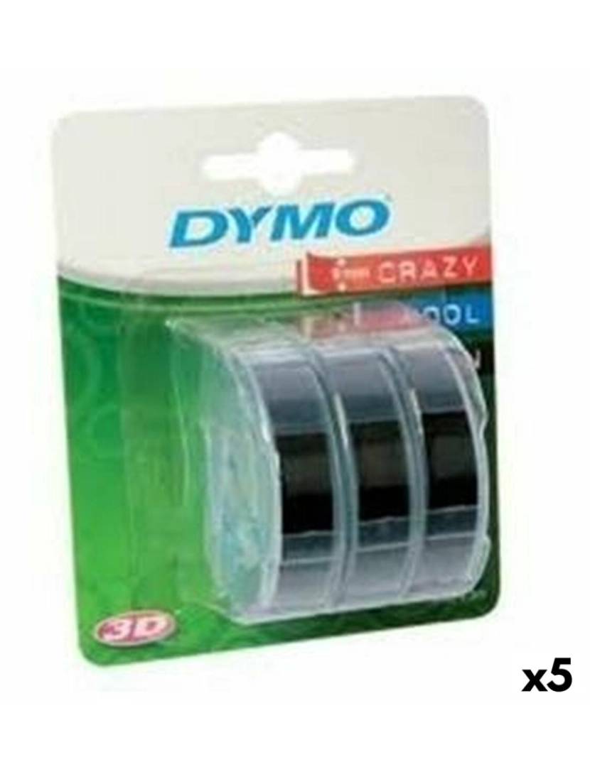 Dymo - Cinta laminada para máquinas rotuladoras Dymo 84773 9 mm x 3 m Preto Branco (5 Unidades)