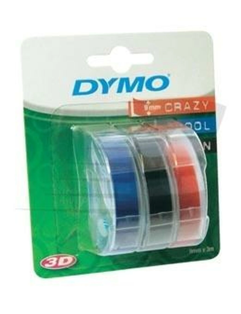 imagem de Cinta laminada para máquinas rotuladoras Dymo 9 mm x 3 m Vermelho Preto Azul (5 Unidades)2