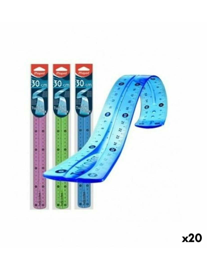 imagem de Conjunto de regras Maped Twist'n Flex Multicolor 30 cm (20 Unidades)1