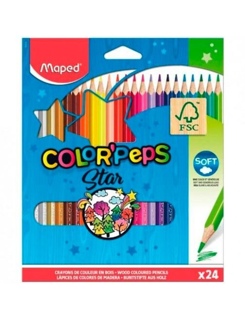 imagem de Lápis de cores Maped Color' Peps Star Multicolor 24 Peças (12 Unidades)2