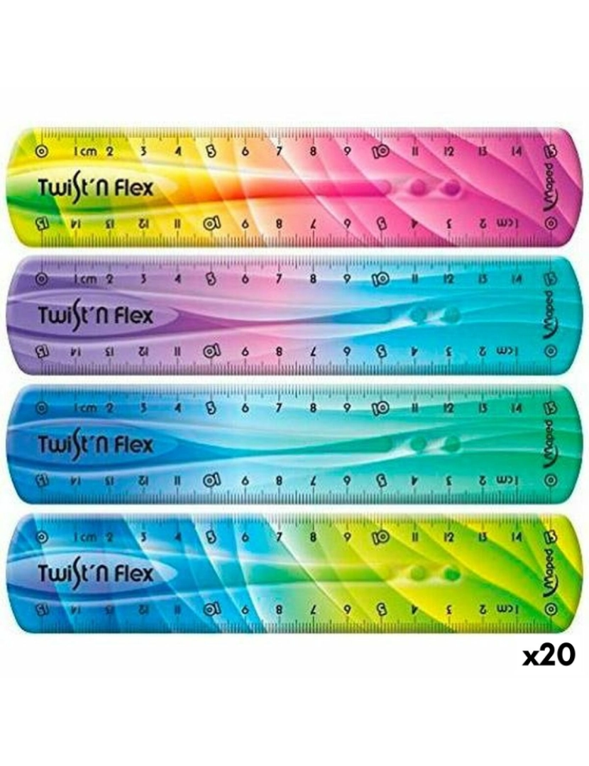 Maped - Conjunto de regras Maped Twist'n Flex Multicolor 15 cm Flexível 20 Unidades