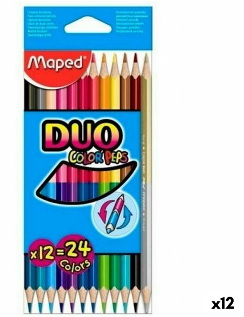 imagem de Lápis de cores Maped Duo Color' Peps	 Multicolor 12 Peças Ponta dupla (12 Unidades)1