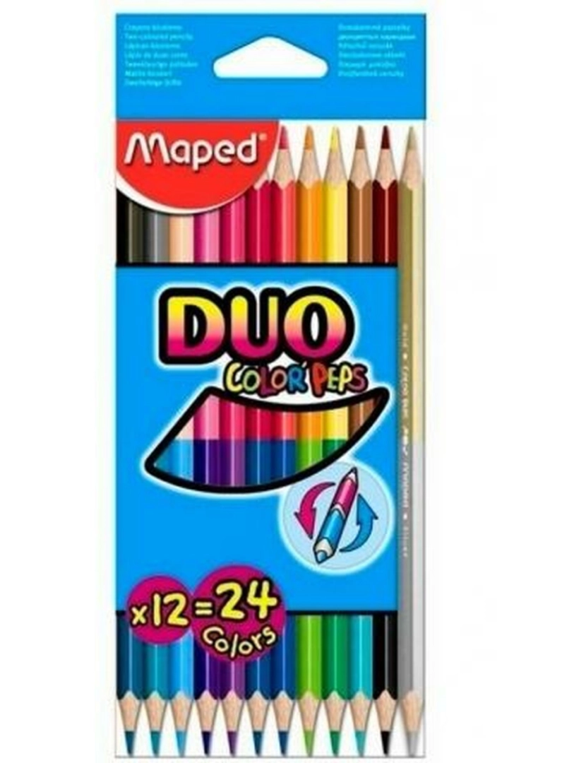 imagem de Lápis de cores Maped Duo Color' Peps	 Multicolor 12 Peças Ponta dupla (12 Unidades)2