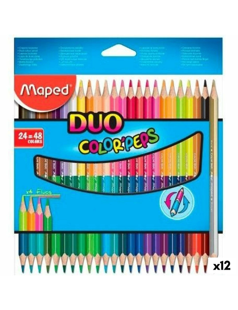 Maped - Lápis de cores Maped Duo Color' Peps	 Multicolor 24 Peças Ponta dupla (12 Unidades)