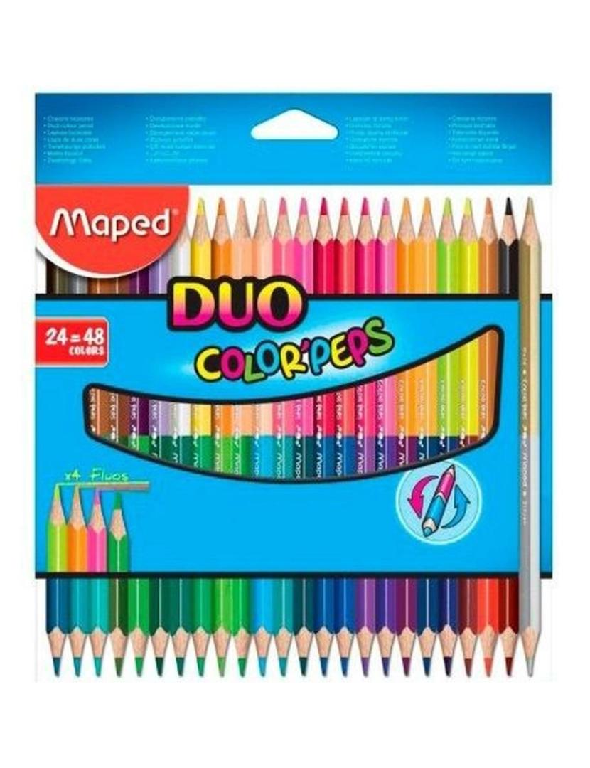 imagem de Lápis de cores Maped Duo Color' Peps	 Multicolor 24 Peças Ponta dupla (12 Unidades)2