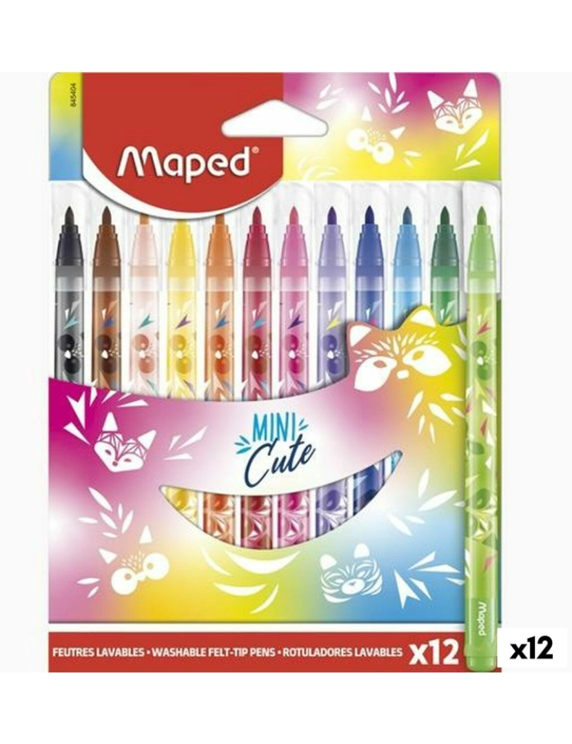Maped - Conjunto de Canetas de Feltro Maped Mini Cute Multicolor 12 Peças (12 Unidades)