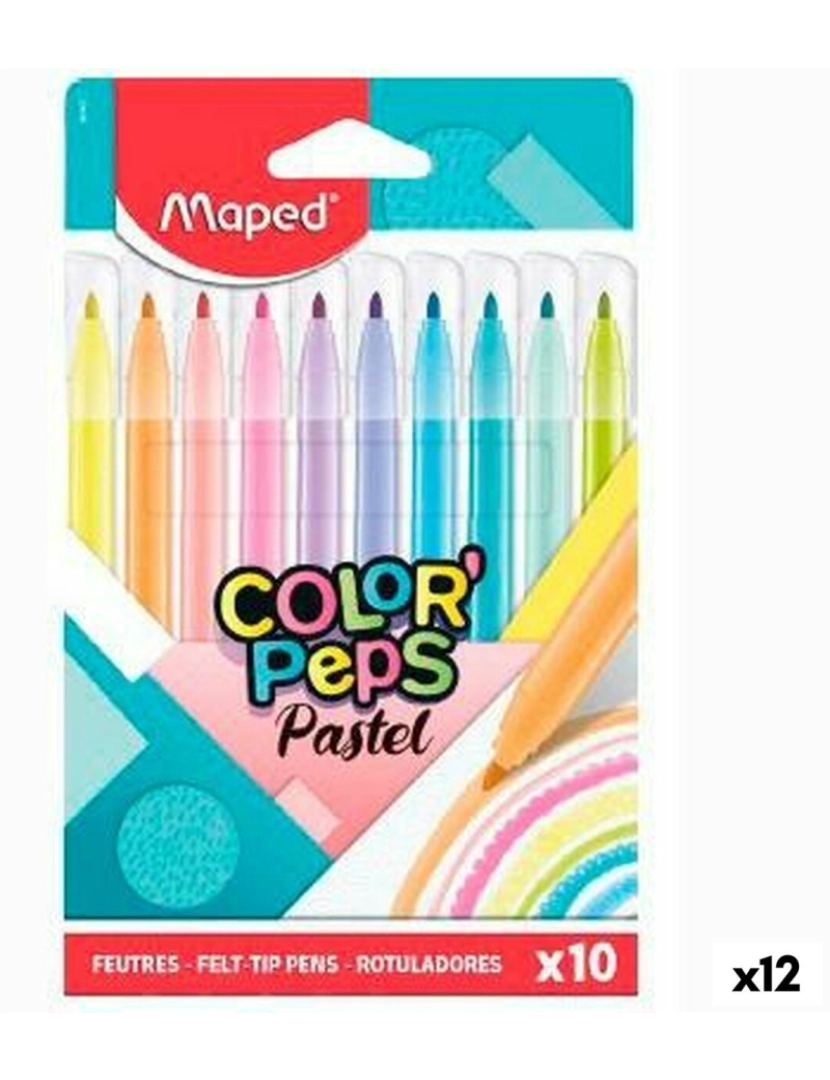 Maped - Conjunto de Canetas de Feltro Maped Color' Peps Multicolor 10 Peças (12 Unidades)