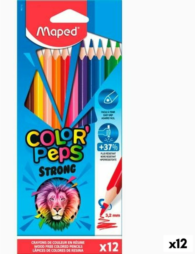 Maped - Lápis de cores Maped Color' Peps Strong Multicolor 12 Peças (12 Unidades)