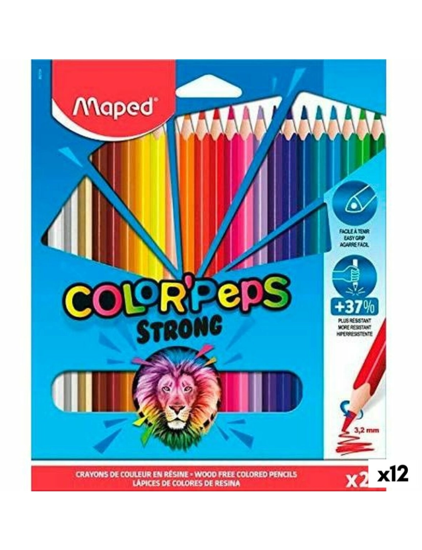 Maped - Lápis de cores Maped Color' Peps Strong Multicolor 24 Peças (12 Unidades)